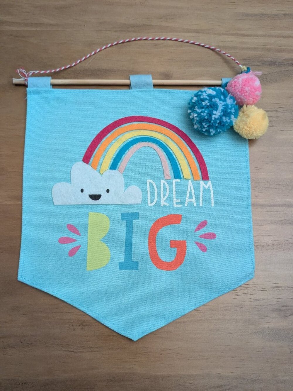 Dream Big Cloud Rainbow Theme Inspirational Banner for Kids Toddler Baby Room